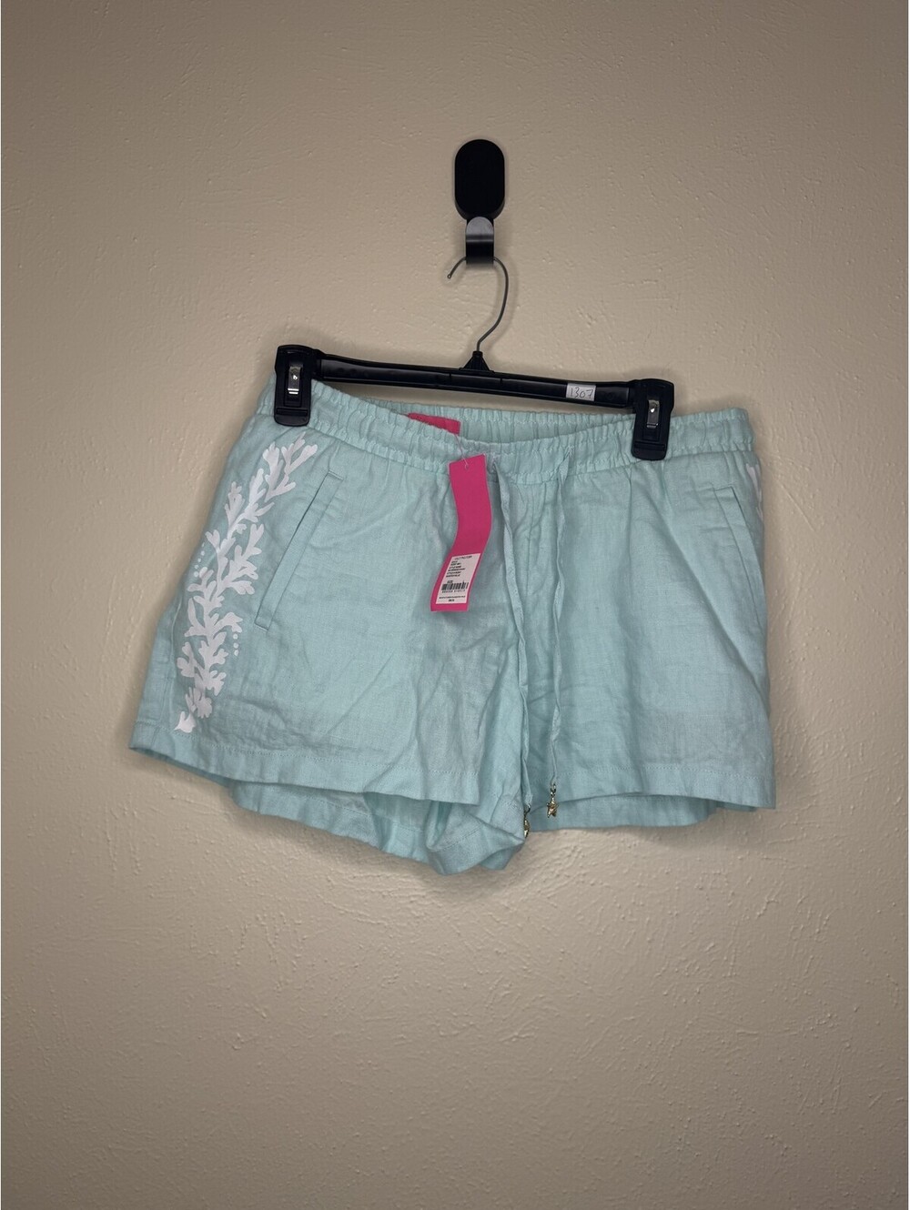 Lilly Pulitzer Blue White Pattern Shorts Women's Size L NWT